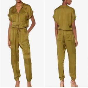 Young Fabulous Broke YFB Olive Green Truman Satin Jumpsuit L